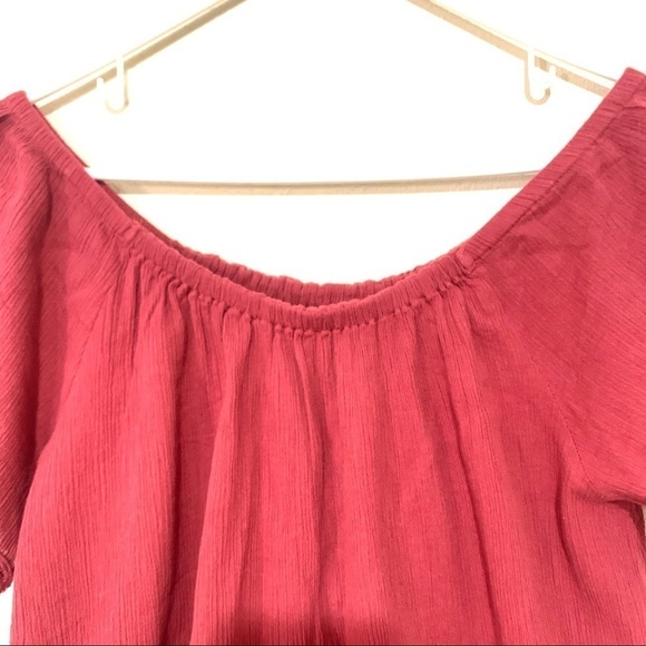 NWT VOLCOM Stone Row Flyaway Festival red blouse S - Picture 4 of 9